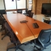 Mid Tone 10' Boardroom Table w/ Maple Beveled Edge, 3 T-Post Leg